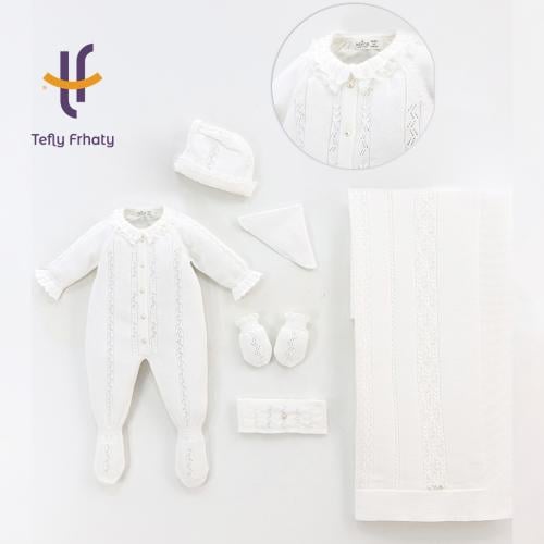 طقم استقبال تركي 6 قطع - اوف وايت