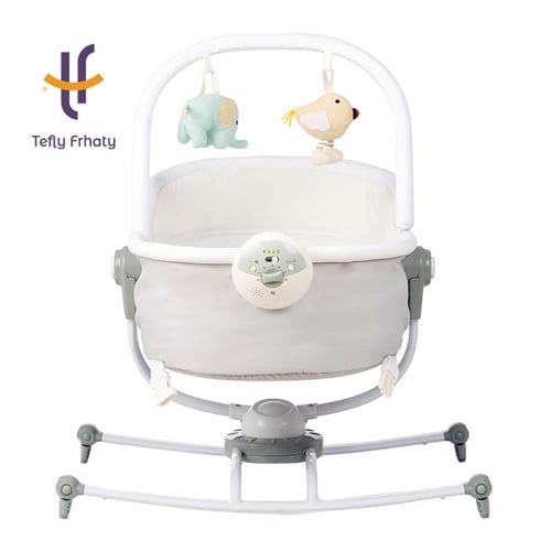 سرير هزاز 2 في 1 ماما لوف-رمادي