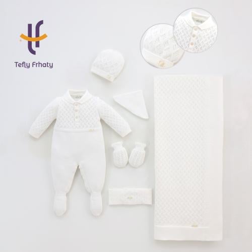 طقم استقبال تركي 6 قطع - اوف وايت