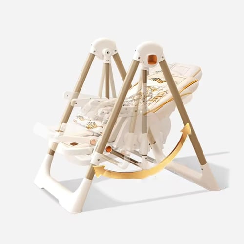 كرسي طعام متعدد الإرتفاعات مع أرجوحة - رمادي