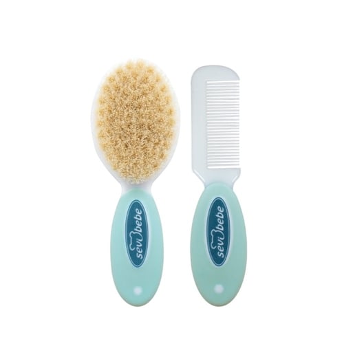 مجموعة مشط + فرشاة طبيعية