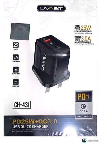 راس شاحن بمنفذين بقوة 25w