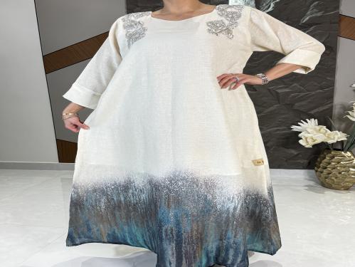 ثوب من اللنن الايطالي الاكثر مبيعاً مع شك يدوي بال...