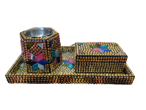 طقم مبخره وصينية وصندوق فصوص (كبير)