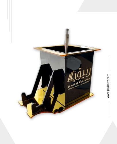 مقلمة مكتبية مع حامل للجوال أكريلك