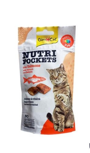 جيم كات مكافأة ومكمل غذائي للقطط بنكهة اللسلمون مع...