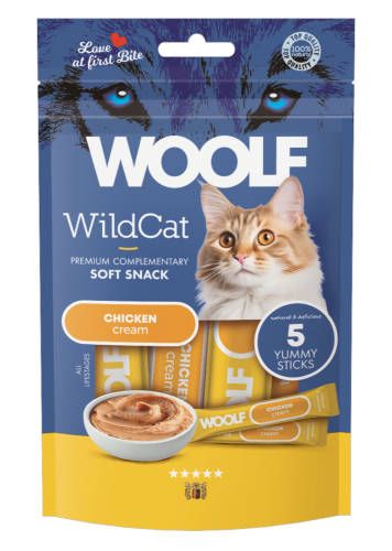 Woolf مكافأة كريمية للقطط بنكهة كريمه الدجاج 14*5