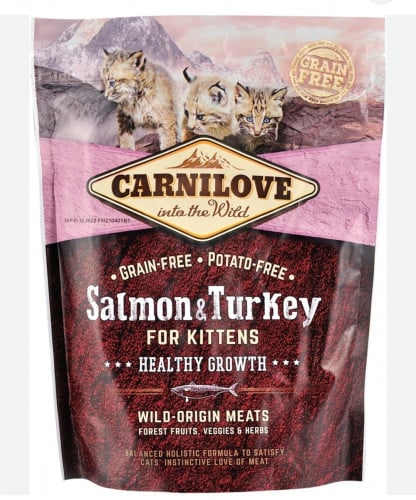 كارنلوف طعام للقطط الصغيره بالسلمون والديك الرومي...