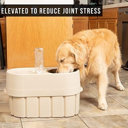 اور بتس طاوله وحافظة طعام مع صحن استيل مزدوج