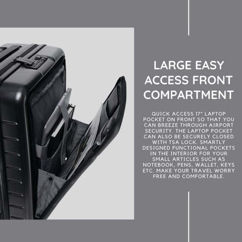 كاشيل - حقيبة ترولي من سانثوم - أسود