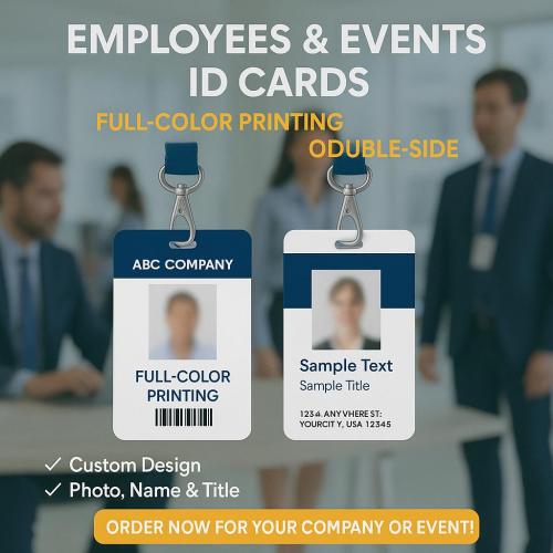 بطاقات هوية للموظفين و الأحداث والمناسبات