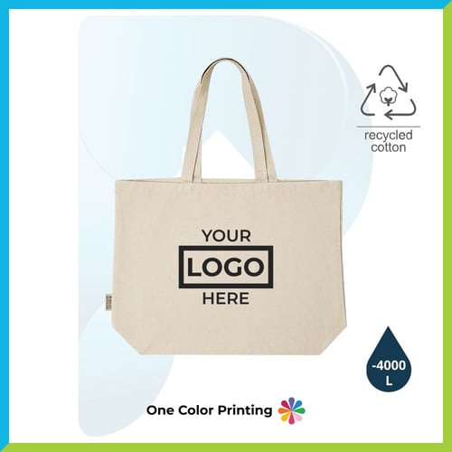 حقيبة هدايا - تسوق القطنية المعاد تدويرها - 300GSM...