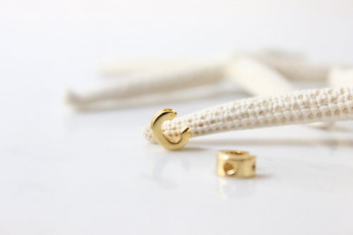 6x7mm " C " 24k Shiny Gold Letters, Letter Charms,...