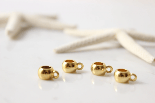Shiny Gold Beads, two hole , Round Beads, Spacer B...