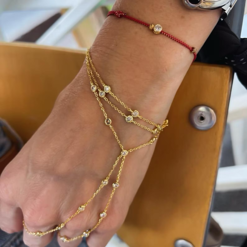 اسوره كف زركون مطليه ذهبي