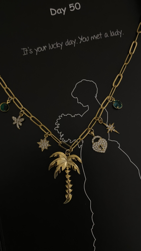 سلسلة نخله مع تعليقات مختلفه مطليه ذهب