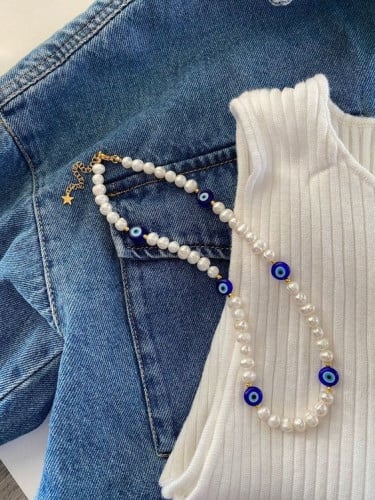 سلسلة لولو مع عين ازرق