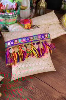 شنط خوص وسط مربع