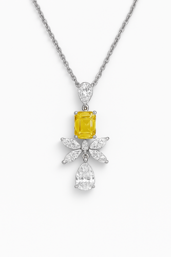 عقد فضه اصفر عيار 925