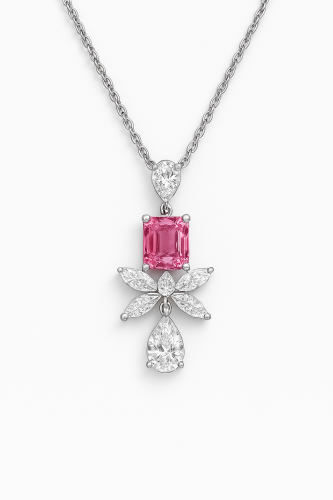 عقد فضه وردي عيار 925