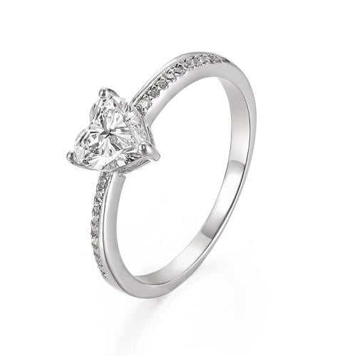 خاتم قلب فضه عيار 925