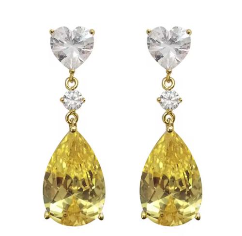 حلق زيركون اصفر