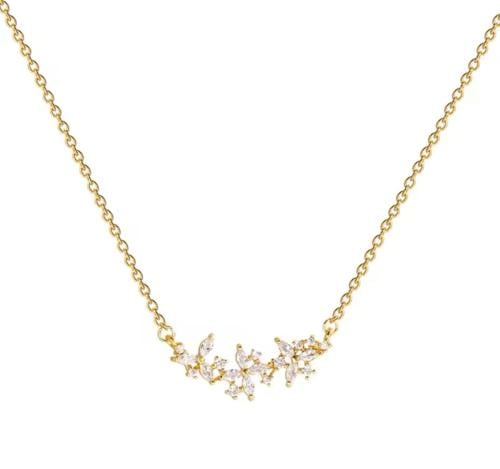 عقد فضه مطلي ذهب