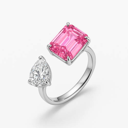 خاتم زيركون وردي