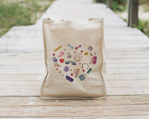 حقيبة قماشية ( قلب قوي)