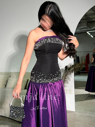 فستان قورجس مع تطريز يدوي