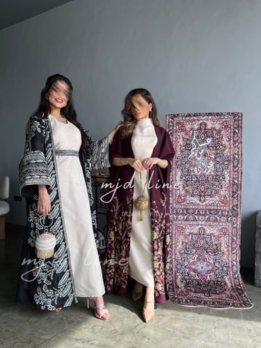 جلابيه قطعتين بشت تطريز