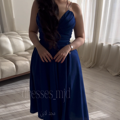 فستان العيد لونين احمر وازرق