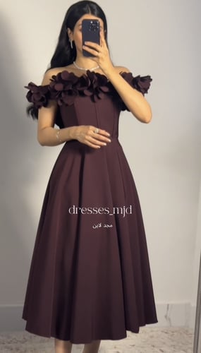 فستان ورود عودي اوف شولدر ميدي