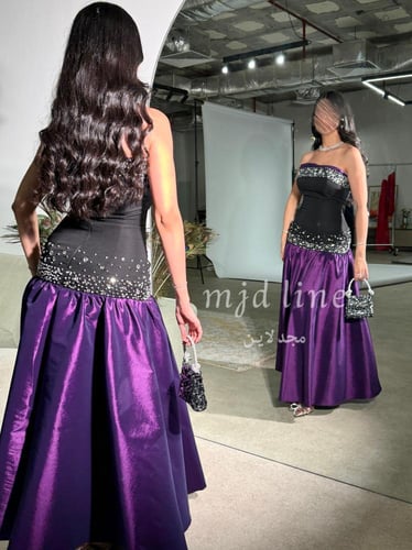 فستان قورجس مع تطريز يدوي