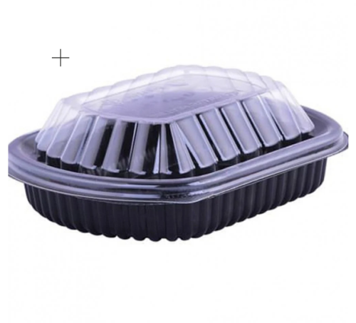 Micro Count Rect Black 24 oz with transparent lid