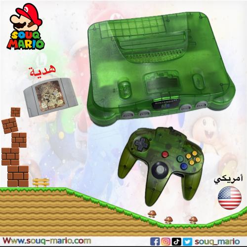 جهاز نينتندو 64 — Nintendo 64 ( أمريكي ) لون اخضر