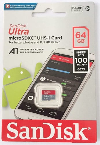 بطاقة ذاكرة SanDisk 64GB