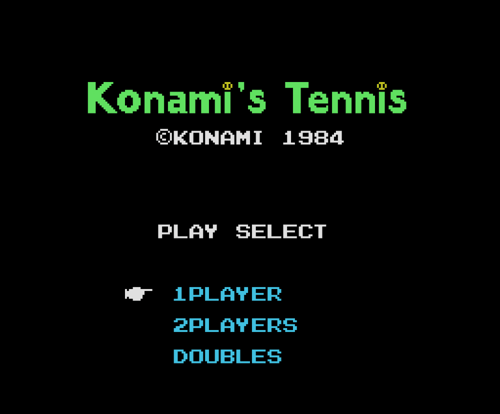 شريط صخر لعبة Konami's Tennis