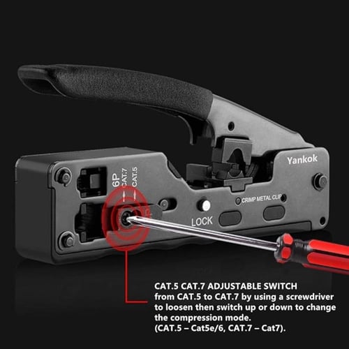 CRIMPING TOOL CAT7/5/6 كناشة شبكة كات سفن اسود BLA...