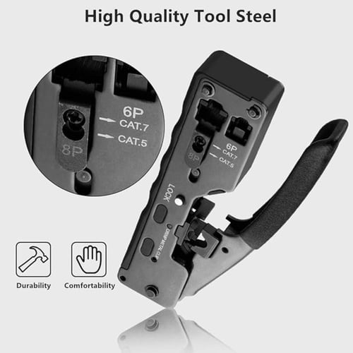 CRIMPING TOOL CAT7/5/6 كناشة شبكة كات سفن اسود BLA...