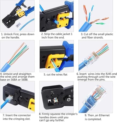 بيتيك تول اداة تجعيد ايثرنت ار جيه 45 لكات 6 وكات...