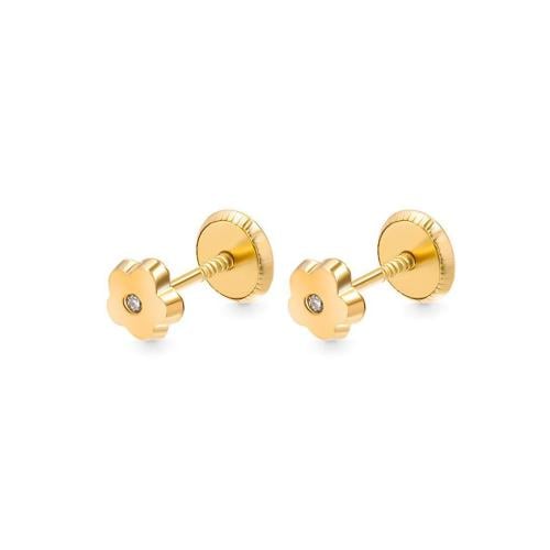 Diamond rose earrings