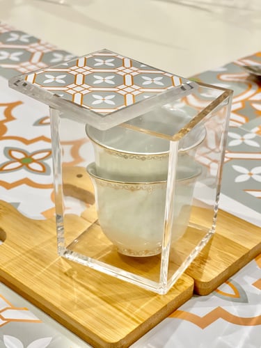 علب اكليرك ذهبي طقم من 2