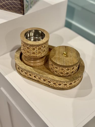 طقم مبخرة الراتان