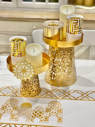 طقم استاندات تقديم ذهبي