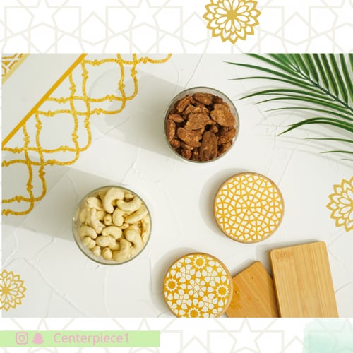علب اسطوانية طقم من 2 ذهبي