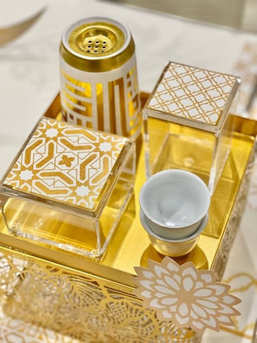 علب اكليرك ذهبي طقم من 2