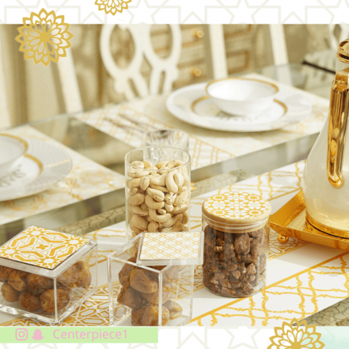 علب اسطوانية طقم من 2 ذهبي