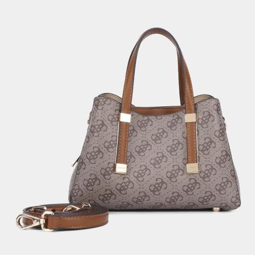 شنطة يد نسائية جلد بني – تصميم ملفت وانيق