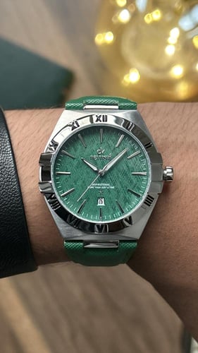 ساعة رجاليه جلد ديفوشي ملفته بلون اخضر